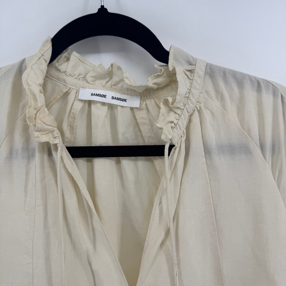 SAMSOE & SAMSOE Flared Karookh Dress - Womens Sz Med Ruffle Collar Raglan Sleeve - Picture 4 of 11